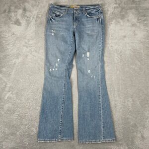 Old Navy Flare Jeans Womens 6 Regular Blue Low Rise 2000s Distressed Denim Y2K